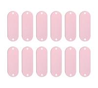 PATIKIL Aluminum Stamping Blanks, 12Pcs with 2 Holes Metal Engraving Blank Discs Sublimation ID Name Tags Dog Tag with Key Rings for DIY Craft Engraving, Pink