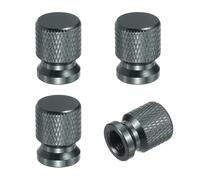 PATIKIL Aluminum Tire Valve Stem Caps, 4 Pcs, Grey | Tire Valve Caps,Vehicle Car Tire Air Caps Covers,with O Rubber Ring,Universal for Bicycle SUV Automotive