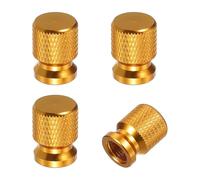 PATIKIL Aluminum Tire Valve Stem Caps, 4 Pcs Tire Valve Caps Vehicle Car Tire Air Caps Covers with O Rubber Ring Universal for Bicycle SUV Automotive, Yellow