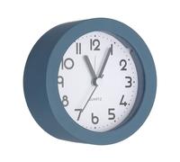 PATIKIL Analog Alarm Clock, Alarm Clock with Backlight Round Silent Non Ticking Quartz Movement Battery Operated for Bedroom Office Living Room Desk Shelf, Blue