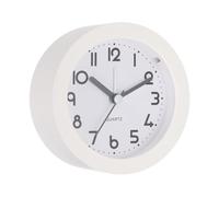 PATIKIL Analog Alarm Clock, Alarm Clock with Backlight Round Silent Non Ticking Quartz Movement Battery Operated for Bedroom Office Living Room Desk Shelf, Beige