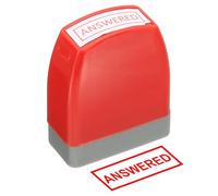 PATIKIL Answered Notice Stamp Self Inking, Red Ink Office Pre Inked Message Stamp for Business, Red