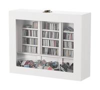 PATIKIL Anxiety Bookshelf, Wood Mini Bookshelf Shake Away Your Anxiety Tiny Book Shelf Miniature Book Library with Mini Books for Book Lovers Home Room Office Decor, White