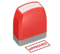PATIKIL Approved Notice Stamp Self Inking, Red Ink Office Pre Inked Message Stamp for Business, Red