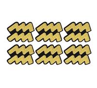 PATIKIL Aquarius Constellation Symbol Iron on Decorative Patches, 6 Pcs Sew on Zodiac Embroidered Patch Applique for Repair Decoration Clothing Hats Jackets Backpack, 2.8" Lx2.5 W, Yellow