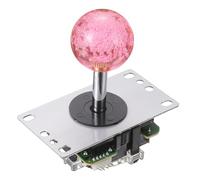 PATIKIL Arcade Joystick, 8 Ways 5A 12/14V Classic Competition Style Long Handle Joystick for Arcade Game Machine Cabinet DIY Parts, Transparent Pink