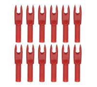 PATIKIL Archery Arrows Nocks 4.2mm, 12 Pack Plastic Insert Arrow Nock Replacement Arrow Tails for Hunting Shooting Compound Recurve Bow, Red