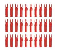 PATIKIL Archery Arrows Nocks 6.2mm, 30 Pack Plastic Insert Arrow Nock Replacement Arrow Tails for Hunting Shooting Compound Recurve Bow, Red