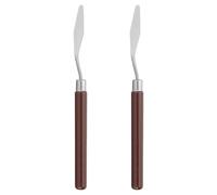 PATIKIL Art Spatula, 2 Pcs No.2 13mm Stainless Steel Flexible Palette Knife Painting Knife Painting Spatula Oil Painting Mixing Scraper with Wood Handle for Canvas Acrylic Painting, Red