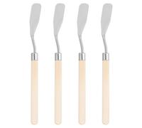 PATIKIL Art Spatula, 4 Pcs 17.5mm Stainless Steel Flexible Palette Knife Painting Knife Painting Spatula Oil Painting Mixing Scraper with Wood Handle for Canvas Acrylic Painting, Yellow