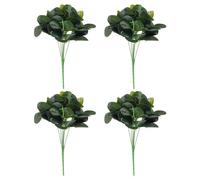 PATIKIL Artificial Greenery Plants, 4 Pcs 7 Bundles Green Plant with Schefflera Bushes Leaf Leaves Grass Stems for Home Wedding Garden Office Decoration Party Table Backyard Indoor, Green