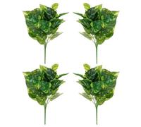 PATIKIL Artificial Greenery Plants, 4 Pcs 7 Bundles Green Plant with Scindapsus Leaf Leaves Grass Stems for Home Wedding Garden Office Decoration Party Table Backyard Indoor, Green