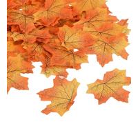 PATIKIL Artificial Leaves, 1100 Pcs Fall Maple Autumn Fake Leaf for Wedding Party Thanksgiving Halloween Decoration, Gold