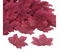 PATIKIL Artificial Leaves, 1100Pcs Fall Maple Autumn Fake Leaf for Wedding Party Thanksgiving Halloween Decoration, Burgundy