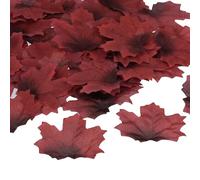 PATIKIL Artificial Leaves, 400Pcs Fall Maple Autumn Fake Leaf for Wedding Party Thanksgiving Halloween Decoration, Black Burgundy
