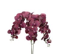 PATIKIL Artificial Orchid Stems 41", 3 Pack 9 Heads Faux Phalaenopsis Flowers Real Touch Fake Orchid Flower Branch for Vase Home Wedding Decoration, Purple Red