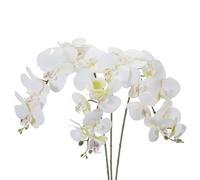 PATIKIL Artificial Orchid Stems 41", 3 Pack 9 Heads Faux Phalaenopsis Flowers Real Touch Fake Orchid Flower Branch for Vase Home Wedding Decoration, White
