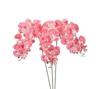 PATIKIL Artificial Orchid Stems 41", 3 Pack 9 Heads Faux Phalaenopsis Flowers Real Touch Fake Orchid Flower Branch for Vase Home Wedding Decoration, Rose Red
