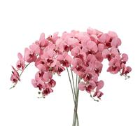 PATIKIL Artificial Orchid Stems 41", 6 Pack 9 Heads Faux Phalaenopsis Flowers Real Touch Fake Orchid Flower Branch for Vase Home Wedding Decoration, Dark Pink