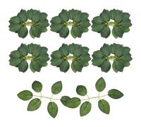 PATIKIL Artificial Rose Leaves, 35 Pcs Fake Leaves Flower Silk Greenery Leaves Bulk for DIY Wedding Bouquets Garland Centerpieces Party Decorations, Dark Green