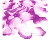 PATIKIL Artificial Rose Petals, 2000Pcs Fake Flowers Silk Petal Decoration Supplies for Romantic Night Wedding Party Event Decor, Purple White