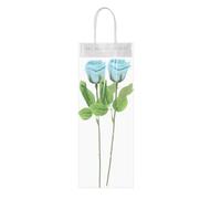 PATIKIL Artificial Roses Flower, Faux Flower Gifts 40cm x 5cm for Valentine's Day, Mother's Day, Birthday, Anniversary, Light Blue