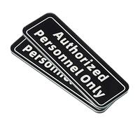 PATIKIL Authorized Personnel Only Sign, 2 Pack Acrylic 6"x2" Self Adhesive Door Mount Sign Wall Sticker for Office Hotel Business Restaurant, Black