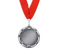 PATIKIL Award Medal, 2nd Place Winner Medal with Red Ribbon 3 Inch Width Prize Medal for Competitions Sport Meetings Spelling Bees, Silver