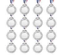 PATIKIL Award Medals, 16 Pcs First Second Third Prize Winner Medals with Neck Ribbons for Sports Events Competitions Spelling Bees, 2.5 Inch Wide, Silver