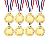 PATIKIL Award Medals, 8 Pcs First Second Third Prize Winner Medals with Neck Ribbons for Sports Events Competitions Spelling Bees, 2.5 Inch Wide, Gold