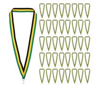 PATIKIL Award Neck Ribbons with Snap Clips, 100 Pack Polyester Medal Lanyards Blank Award Ribbon for Competitions Achievement Sports Party, Black/Yellow/Green