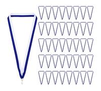 PATIKIL Award Neck Ribbons with Snap Clips, 100 Pack Polyester Medal Lanyards Blank Award Ribbon for Competitions Achievement Sports Party, Blue/White