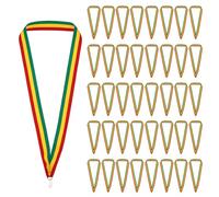 PATIKIL Award Neck Ribbons with Snap Clips, 100 Pack Polyester Medal Lanyards Blank Award Ribbon for Competitions Achievement Sports Party, Red/Yellow/Green