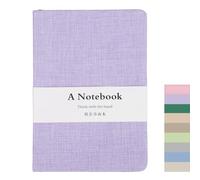PATIKIL B6 Linen Journal, 5x7 Inch 256 Pages Lined Blank Hardcover Pocket Notebook 100 GSM Thick Paper Travel Writing Journaling Note Taking Notebook for Office Home Work, Purple