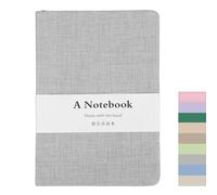 PATIKIL B6 Linen Journal, 5x7 Inch 256 Pages Lined Blank Hardcover Pocket Notebook 100 GSM Thick Paper Travel Writing Journaling Note Taking Notebook for Office Home Work, Smoky Gray
