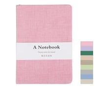 PATIKIL B6 Linen Journal, 5x7 Inch 256 Pages Lined Blank Hardcover Pocket Notebook 100 GSM Thick Paper Travel Writing Journaling Note Taking Notebook for Office Home Work, Pink