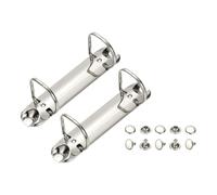 PATIKIL B7 2 Hole Ring Binder Mechanisms, 2 Set 1.18" D Ring 26 mm,Silver | Replacement Binder Planner Loose Leaf Binding Spines for Organizers DIY Fill Paper Storage Folder Accessories