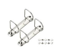 PATIKIL B7 2 Hole Ring Binder Mechanisms, 2 Set 1.77" D Ring Replacement Binder Planner Loose Leaf Binding Spines for Organizers DIY Fill Paper Storage Folder Accessories, 26mm Silver Tone