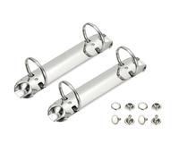 PATIKIL B7 2 Hole Ring Binder Mechanisms, 2 Set 1" O Ring Replacement Binder Planner Loose Leaf Binding Spines for Organizers DIY Fill Paper Storage Folder Accessories, 30mm Silver Tone