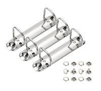 PATIKIL B7 2 Hole Ring Binder Mechanisms, 3 Set 1" D Ring Replacement Binder Planner Loose Leaf Binding Spines for Organizers DIY Fill Paper Storage Folder Accessories, 30mm Silver Tone
