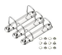 PATIKIL B7 2 Hole Ring Binder Mechanisms, 3 Set 1" D Ring Replacement Binder Planner Loose Leaf Binding Spines for Organizers DIY Fill Paper Storage Folder Accessories, 35mm Silver Tone