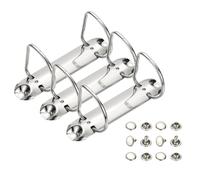 PATIKIL B7 2 Hole Ring Binder Mechanisms, 3 Set 1" D Ring Replacement Binder Planner Loose Leaf Binding Spines for Organizers DIY Fill Paper Storage Folder Accessories, 45mm Silver Tone