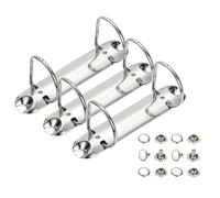 PATIKIL B7 2 Hole Ring Binder Mechanisms, 3 Set 1" D Ring Replacement Binder Planner Loose Leaf Binding Spines for Organizers DIY Fill Paper Storage Folder Accessories, 38mm Silver Tone