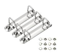 PATIKIL B7 2 Hole Ring Binder Mechanisms, 3 Set 1" D Ring Replacement Binder Planner Loose Leaf Binding Spines for Organizers DIY Fill Paper Storage Folder Accessories, 25mm Silver Tone