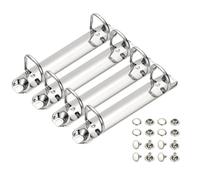 PATIKIL B7 2 Hole Ring Binder Mechanisms, 4 Set 0.8" D Ring Replacement Binder Planner Loose Leaf Binding Spines for Organizers DIY Fill Paper Storage Folder Accessories, 20mm Silver Tone