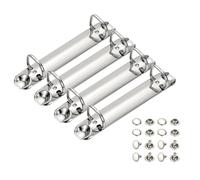 PATIKIL B7 2 Hole Ring Binder Mechanisms, 4 Set 0.8" D Ring Replacement Binder Planner Loose Leaf Binding Spines for Organizers DIY Fill Paper Storage Folder Accessories, 16mm Silver Tone