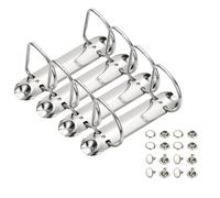 PATIKIL B7 2 Hole Ring Binder Mechanisms, 4 Set 1" D Ring Replacement Binder Planner Loose Leaf Binding Spines for Organizers DIY Fill Paper Storage Folder Accessories, 45mm Silver Tone