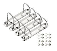 PATIKIL B7 2 Hole Ring Binder Mechanisms, 4 Set 1" D Ring Replacement Binder Planner Loose Leaf Binding Spines for Organizers DIY Fill Paper Storage Folder Accessories, 38mm Silver Tone