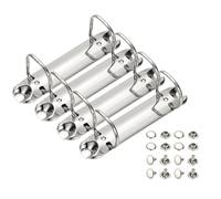 PATIKIL B7 2 Hole Ring Binder Mechanisms, 4 Set 1" D Ring Replacement Binder Planner Loose Leaf Binding Spines for Organizers DIY Fill Paper Storage Folder Accessories, 30mm Silver Tone