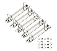 PATIKIL B7 2 Hole Ring Binder Mechanisms, 5 Set 0.79" D Ring Replacement Binder Planner Loose Leaf Binding Spines for Organizers DIY Fill Paper Storage Folder Accessories, 20mm Silver Tone